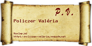 Policzer Valéria névjegykártya